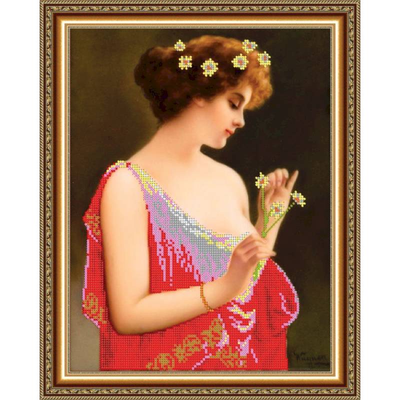 «Светлица» набор для вышивания бисером №272 «Любит, не любит...» бисер Чехия 24x30см