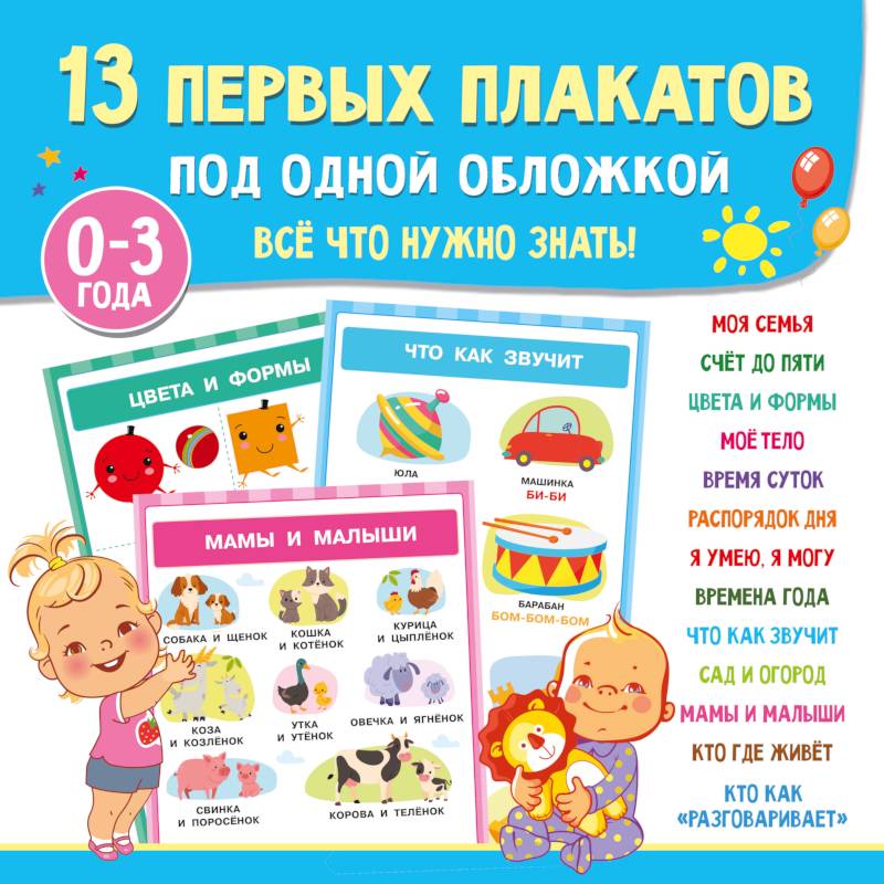 13 первых плакатов под одной обложкой. Всё что нужно знать. 0—3 года