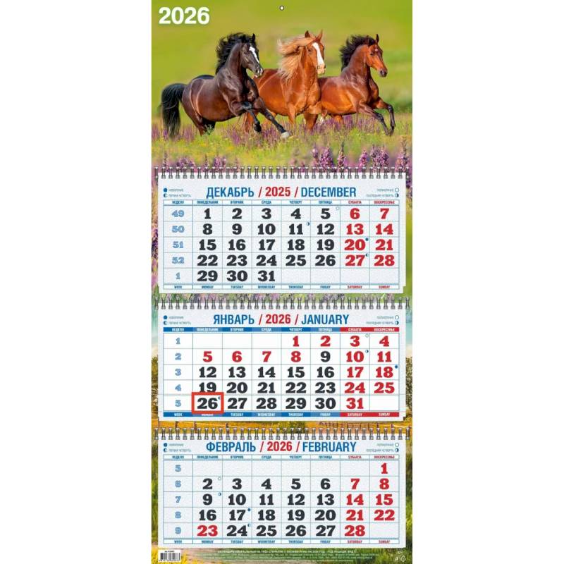 Календарь 2026г. Год Лошади. Вид 5