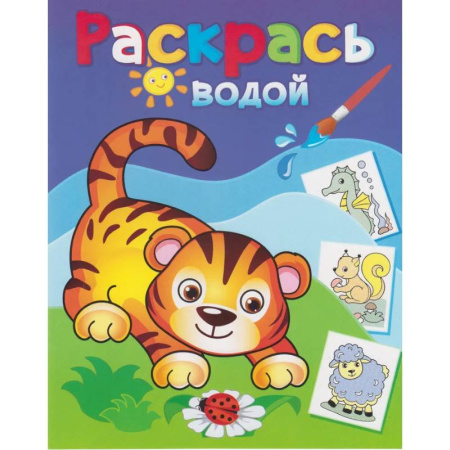 Досуг, творчество и кулинария, книга Водная раскраска 'Маленький тигрёнок'