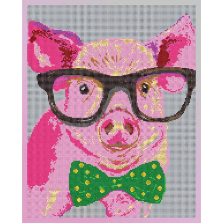 ВЛ-092П 'Деловой свин' 38x30 см набор для вышивания чешским бисером 'Вышивочка'