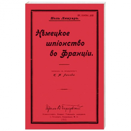 История войн, книга Немецкое шпионство во Франции