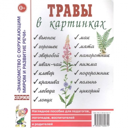 Учителям, педагогам, воспитателям, книга Травы в картинках. Наглядное пособие для логопедов, педагогов, воспитателей и родителей