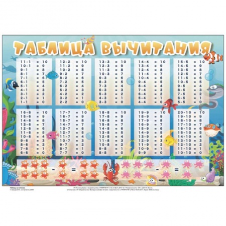 Книги, книга Таблица вычитания А4 (З-2507)