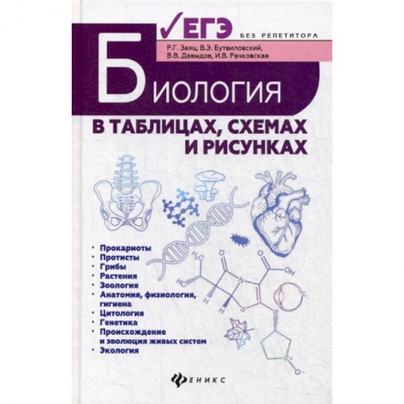 Школьникам и абитуриентам, книга Биология в таблицах, схемах и рисунках