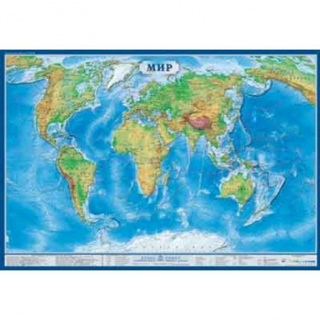 Атласы. Карты, книга Карта 'Мир' физический (КН 34)