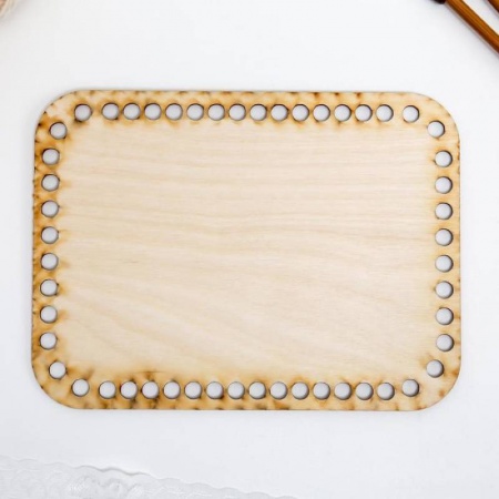 Классика, современная литература, книга Заготовка для вязания 'Прямоугольник со скругленным углом' 20х15 см фанера МИКС