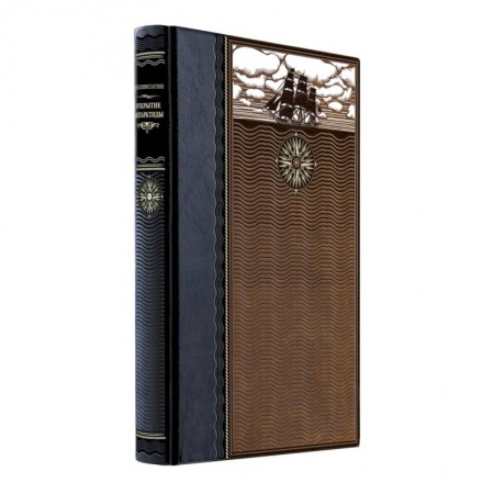 Заметки путешественника, книга Три года за полярным кругом. Путешествия за камнем. Книга в коллекционном кожаном переплете ручной работы из двух видов кожи с окрашенным и золочёным обрезом. Роза ветров