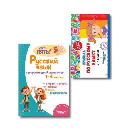 Школьникам и абитуриентам, книга Комплект Все правила по русскому языку. 1–4 классы