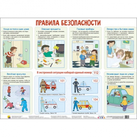Дошкольникам, книга Плакат. Правила безопасности