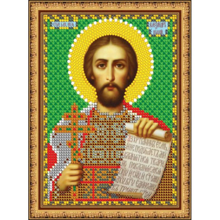 «Светлица» набор для вышивания бисером 8752М «Св. Александр» бисер Чехия 12x16см