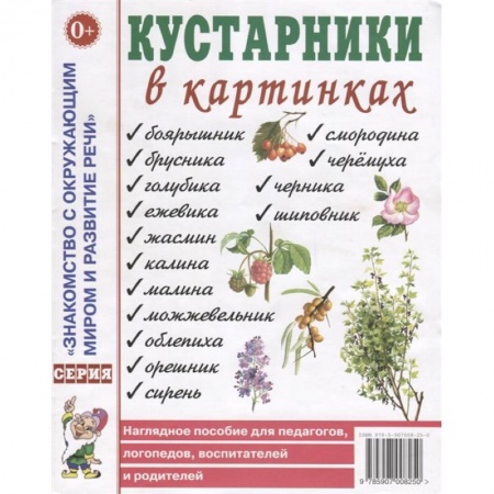 Познавательная литература, книга Кустарники в картинках. Наглядное пособие для педагогов, логопедов, воспитателей и родителей
