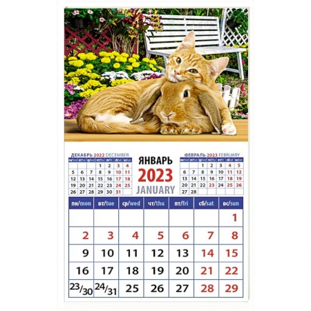 Календарь Год кота и кролика. Настоящие друзья на 2023 год