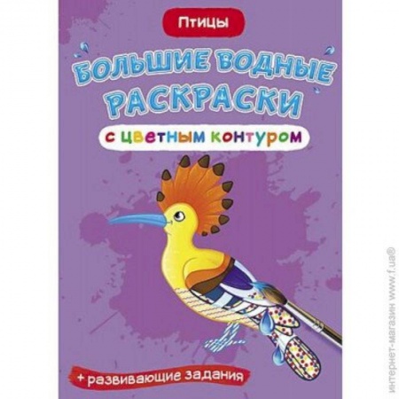 Досуг, творчество и кулинария, книга Большие водные раскраски с цветным контуром. Птицы