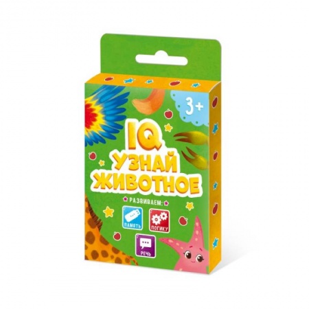 Досуг, творчество и кулинария, книга Развивающие карточки IQ УЗНАЙ ЖИВОТНОЕ,51513