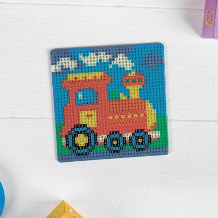 Рисование, живопись, книга Алмазная мозаика магнит для детей 'Паровоз' + емкость, стержень, клеевая подушечка