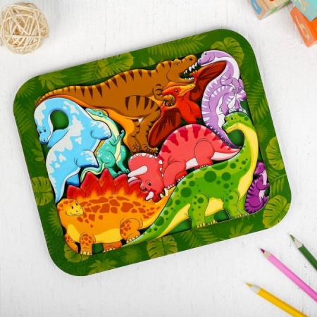 Развлечения. Праздники. Юмор, книга Зоопазл «Динозавры», 25 см x 20 см