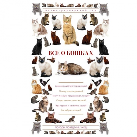 Уход за животными, книга Все о кошках. Иллюстрированный гид