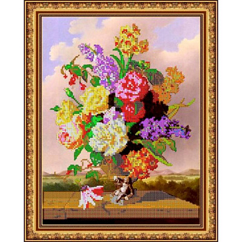 «Светлица» набор для вышивания бисером №281 «Поэзия цветов» бисер Чехия 25x30,9 см