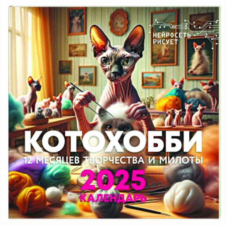 Развлечения. Праздники. Юмор, книга КотоХобби. 12 месяцев творчества и милоты. Нейросеть рисует