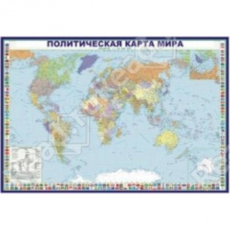 Книги, книга Политическая карта мира, с флагами. На картоне