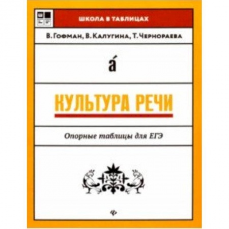 Школьникам и абитуриентам, книга Культура речи. Опорные таблицы для ЕГЭ
