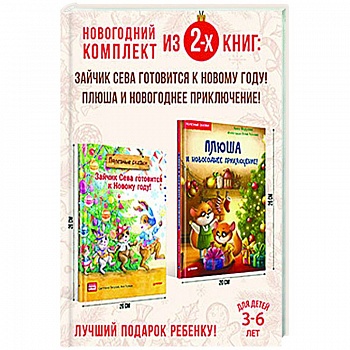 Полезный Новый год с Севой и Плюшей. Комплект из 2-х книг.