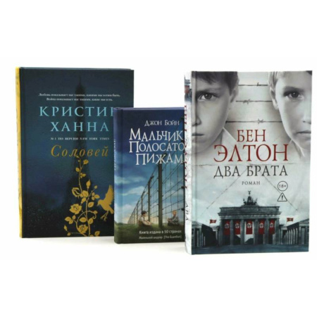 Классика, современная литература, книга Два брата. Мальчик в полосатой пижаме. Соловей (комплект из 3-х книг)