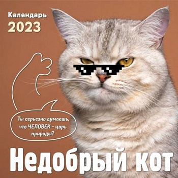 Недобрый кот. Календарь настенный на 2023 год
