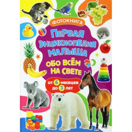 Книги для самых маленьких (0-3 года), книга Первая энциклопедия малыша обо всём на свете. От 6 месяцев до 3 лет. Фотокнига