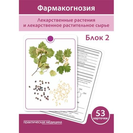 Медицинские энциклопедии и справочники, книга Фармакогнозия. Блок 2 (53 карточки). Лекарственные растения и лекарственное растительное сырье. Учебное пособие202