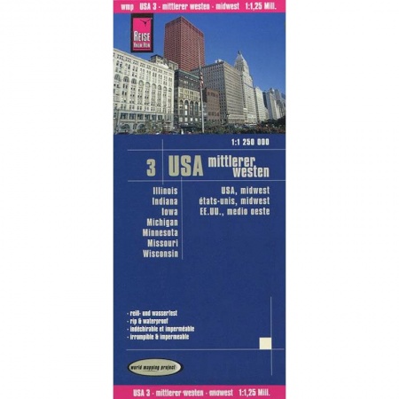 Книги, книга США. Средний запад. Карта 1:1250000