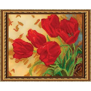 «Светлица» набор для вышивания бисером №179 «Тюльпаны» бисер Чехия 24x19см