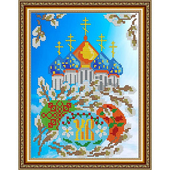 «Светлица» рисунок на ткани для вышивания бисером К-202 «Пасхальная» 19x24 см