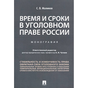 Время и сроки в уголовном праве России. Монография
