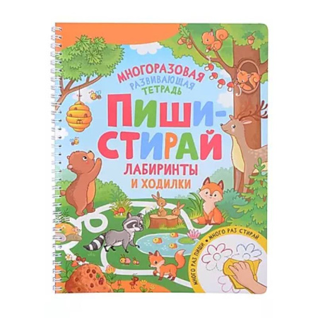 Дошкольникам, книга Пиши-стирай. Лабиринты и ходилки. Многоразовая развивающая тетрадь
