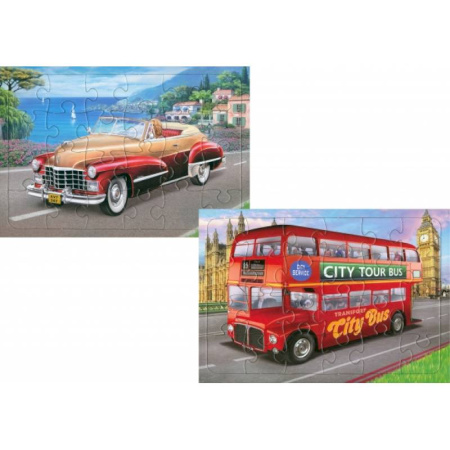 Досуг, творчество и кулинария, книга Комплект пазлов Автобус, Кабриолет