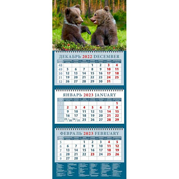 Календарь Забавные медвежата, на 2023 год
