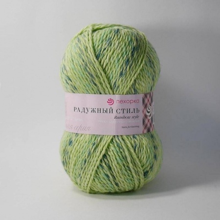 Детективы, триллеры, книга Радужный стиль. Цвет 1030-мулине салатовый/голубой. 5х100 г