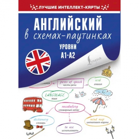 Изучение языков, книга Английский в схемах-паутинках. Уровни А1-А2