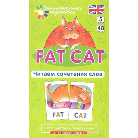 Изучение языков, книга Игровой развивающий набор: Толстый кот. Fat Cat. Читаем сочетания слов. Английский язык.