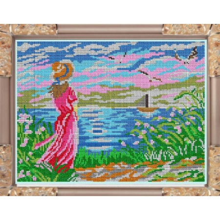 «Светлица» набор для вышивания бисером №339П «На берегу» бисер Чехия 30x24см