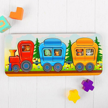 Развивающая доска «Весёлый паровозик», 28 деталей