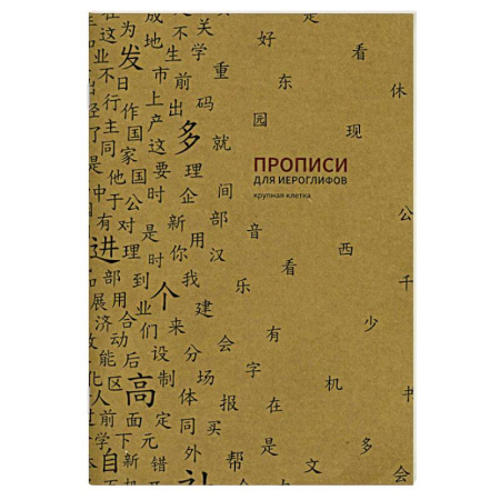 Изучение языков, книга Прописи для китайских иероглифов. Крупная клетка