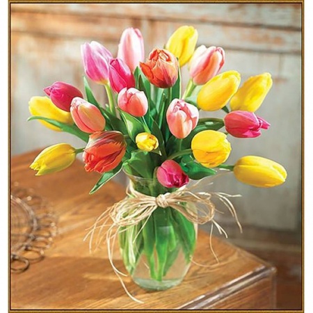 Дошкольникам, книга Алмазная мозаика «Букет тюльпанов», 35 x 35 см, 34 цвета