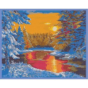 'Зимний пейзаж' 30x24см набор для вышивания чешским бисером 'Вышивочка' ВЛ-213П