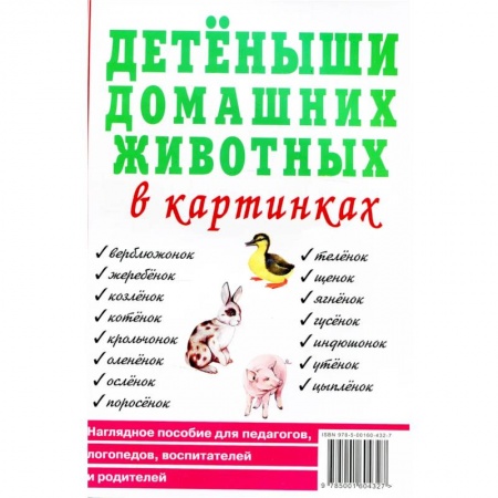 Познавательная литература, книга Детеныши домашних животных в картинках. Наглядное пособие для педагогов, логопедов, воспитателей и родителей.