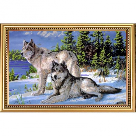 Школьникам и абитуриентам, книга «Светлица» набор для вышивания бисером №082 «Волки» бисер Чехия 54,3x34,1 см