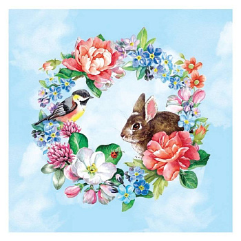 Вышивка лентами 'Зайка', 35 x 35 см