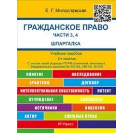 Книги, книга Шпаргалка по гражданскому праву.Части 3, 4 карман.